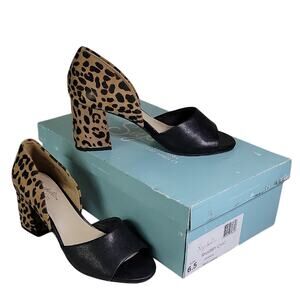 Seychelles Shabby Chic Leopard Heeled Sandals Womens Size 6.5 NEW